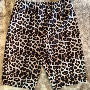 Firpearl leopard print swim shorts.  Size 12 with built in mesh panty